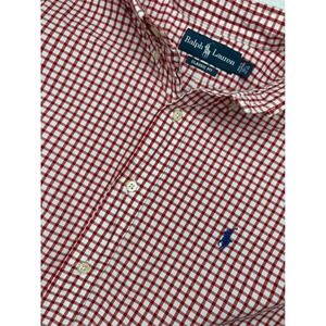 Ralph Lauren Classic Fit Red Gingham Check Button‎ Down Shirt Mens